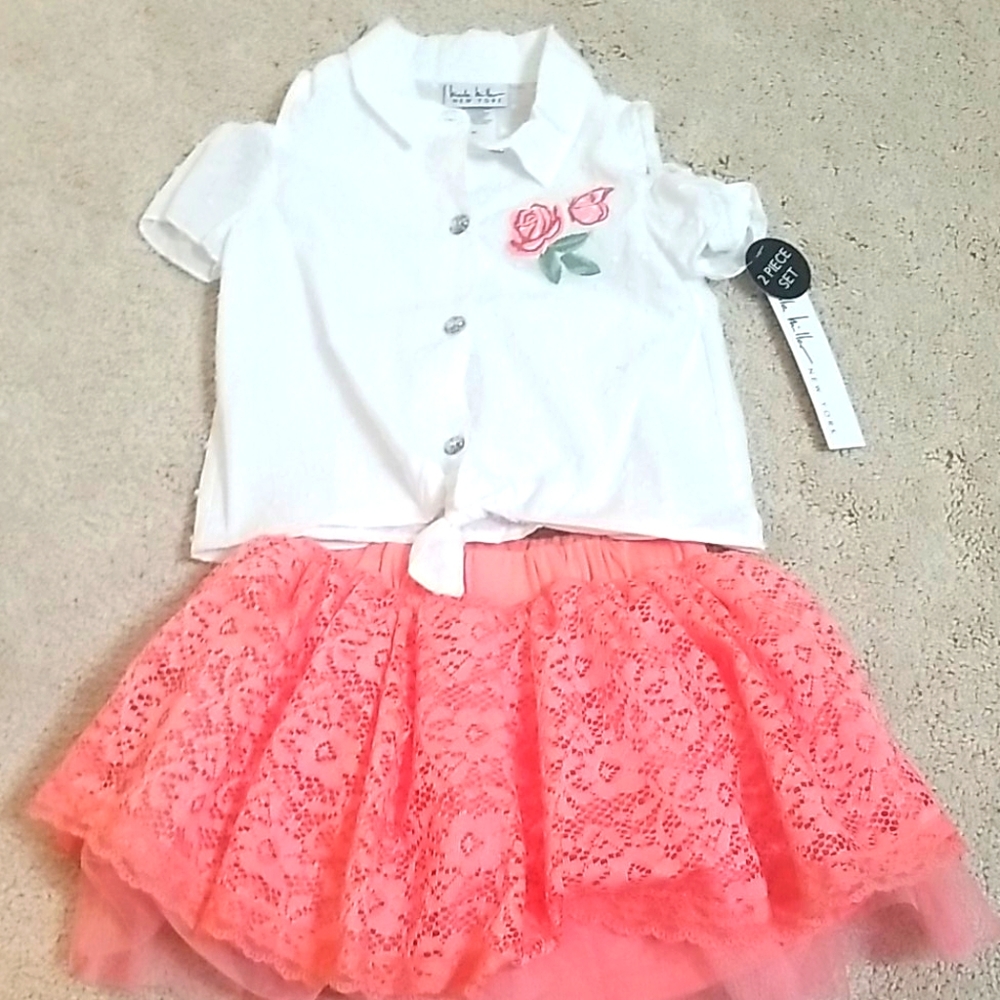 New 4T Nicole Miller Cold Shoulder Skort Set